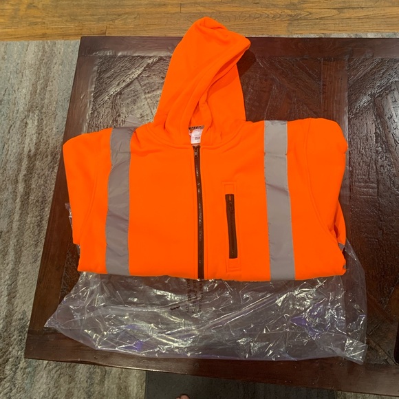New Safety High-Visibility Orange Jacket - Picture 3 of 7